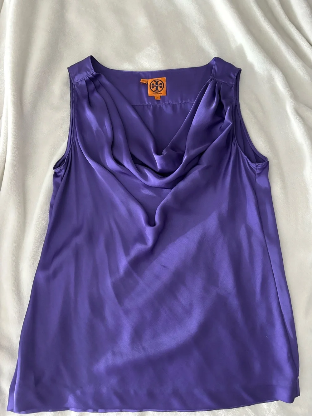Tory Burch Purple  Cowl Neck Sleeveless Top